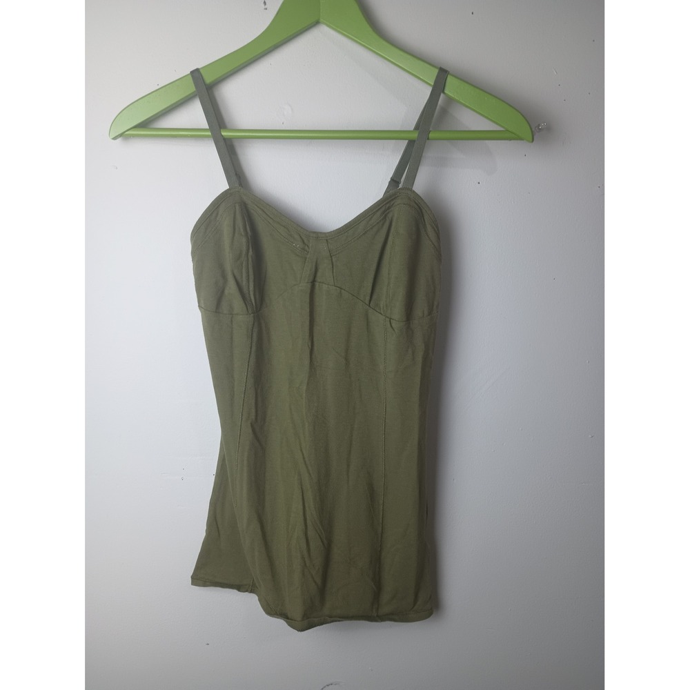Vintage Decree Y2K Olive Green Camisole Sweetheart Neck Bustier Style Top Small